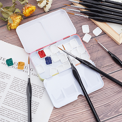 Wooden Mini Paints Brush Set AJEW-PH0001-66-1