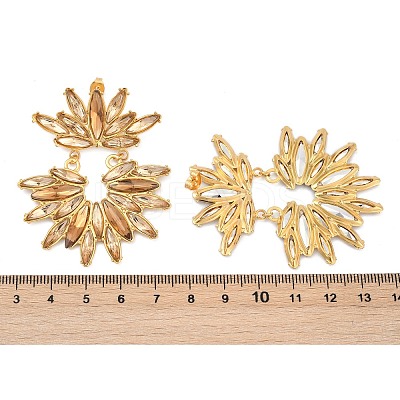 304 Stainless Steel Glass Stud Earrings for Women EJEW-M095-14G-02-1