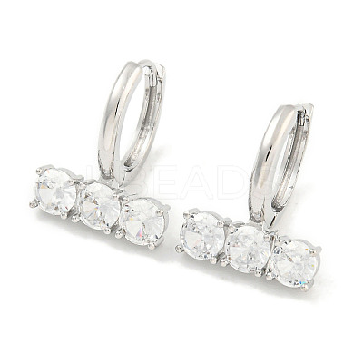 Brass Glass Earrings EJEW-S228-06P-1