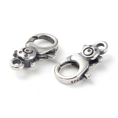 925 Thailand Sterling Silver Lobster Claw Clasp Rhinestone Settings STER-D003-05A-AS-1