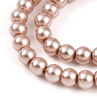 Baking Paint Pearlized Glass Pearl Round Bead Strands X-HY-Q003-4mm-11-1