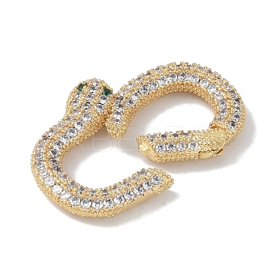 Rack Plating Brass Micro Pave Cubic Zirconia Twister Clasps KK-NH0002-18G-01-1