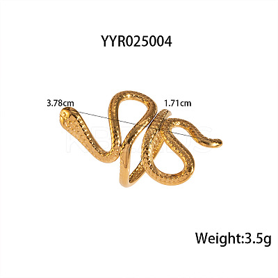 304 Stainless Steel Snake-Shaped Cuff Rings for Women LS-FT0606-4-1