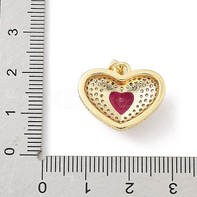 5Pcs Brass Micro Pave Clear Cubic Zirconia Pendants KK-B141-05G-04-1