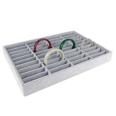 40 Slots Velvet Bracelets Organizer Trays PW-WG64371-14-1