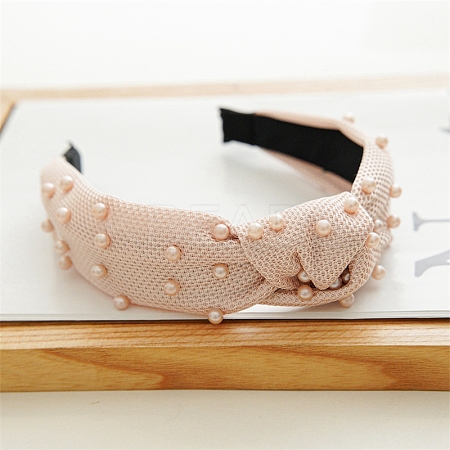 Mesh Beaded Cloth Hair Bands PW-WG58306-03-1