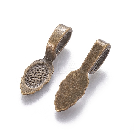 Tibetan Style Alloy Glue-on Flat Pad Bails LS-MLF10728Y-NF-1