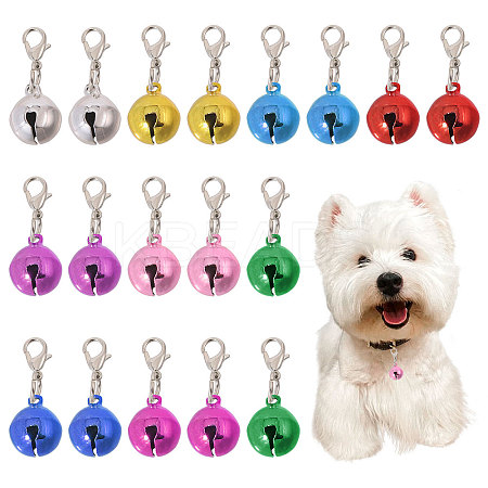 18Pcs 9 Colors Iron Bell Pendant Decoration AJEW-GL0002-54-1