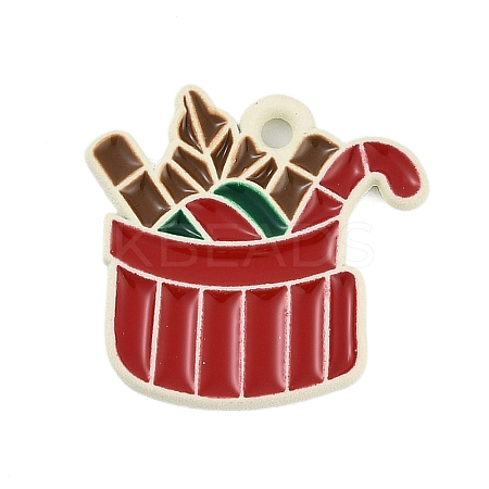 Christmas Theme Spray Painted Alloy Enamel Pendants ENAM-Z020-01E-1