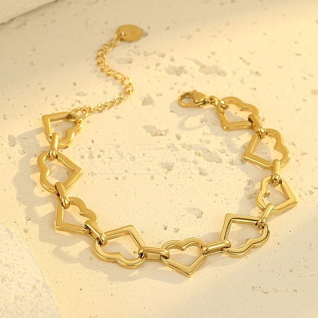 304 Stainless Steel Link Chain Bracelets for Women BJEW-G750-02A-G-1