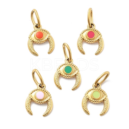 304 Stainless Steel Enamel Pendants STAS-L283-44G-1