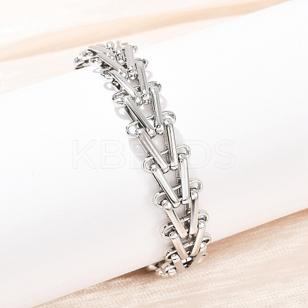 304 Stainless Steel Link Chain Bracelets for Women BJEW-C113-01P-1