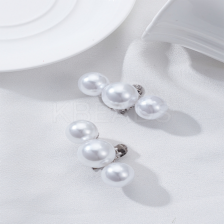 2Pcs Plastic Imitation Pearl Shoe Decoration FIND-LP0003-72-1