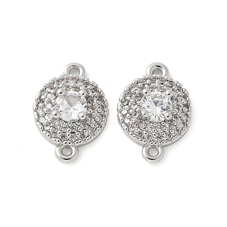 Brass Micro Pave Cubic Zirconia Connector Charms KK-U056-31P-1