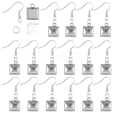DIY Square Dangle Earring Making Kits DIY-FS0009-17-1