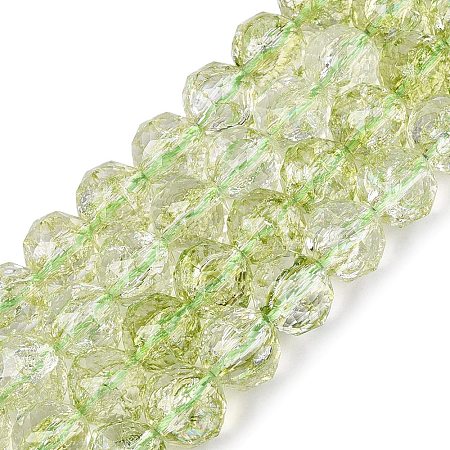 Crackle Transparent Glass Beads Strands GLAA-N063-10mm-07-1