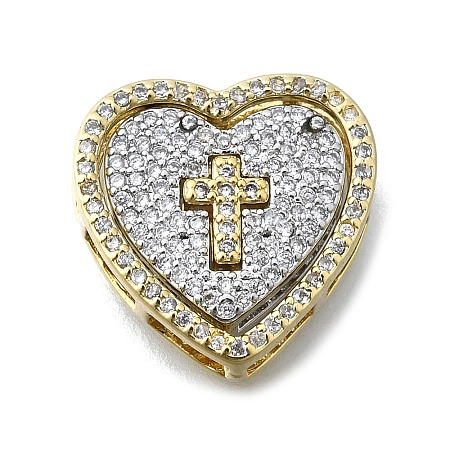 Brass Micro Pave Cubic Zirconia Pendants Set KK-V010-08GP-02-1