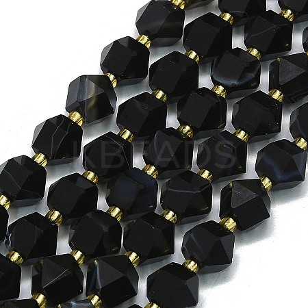 Natural Dyed & Heated Striped Agate Beads Strand G-I376-A09-01-1
