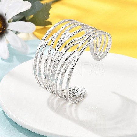 304 Stainless Steel Cuff Bangles for Women BJEW-M055-01P-1