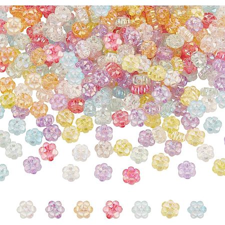 315pcs 7 colors Transparent Acrylic Beads MACR-FH0001-09-1