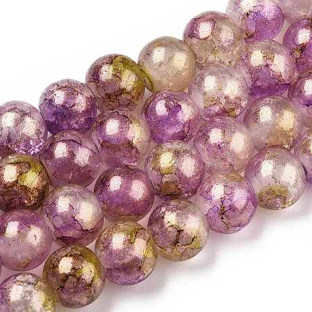 Baking Paint Crackle Glass Bead Strands DGLA-R053-05L-1