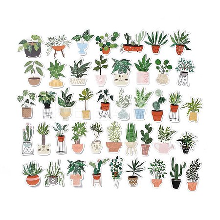 44Pcs 44 Styles Plant Theme Paper Stickers Sets STIC-P004-08-1