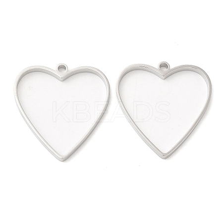 Non-Tarnish 304 Stainless Steel Open Back Bezel Heart Pendants STAS-Z040-03P-1