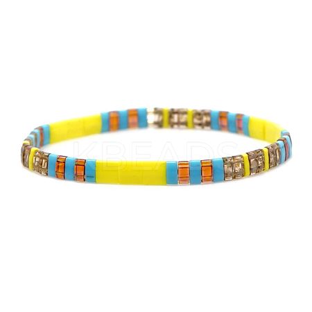 Bohemian Glass Seed Beaded Stretch Bracelets JM4508-1-1