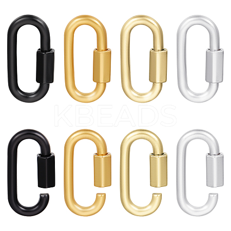 8Pcs 4 Colors Alloy Screw Carabiner Lock Charms FIND-UN0003-30-1