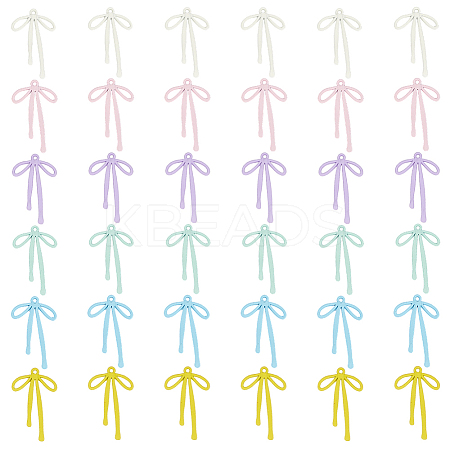36Pcs 6 Colors Rack Plating Alloy Pendants FIND-HY0004-68-1