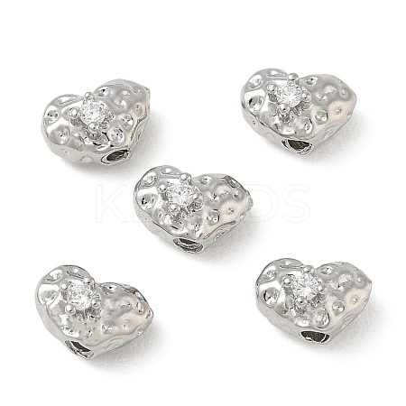 Brass Micro Pave Clear Cubic Zirconia Beads CU-CBAC675-09P-1