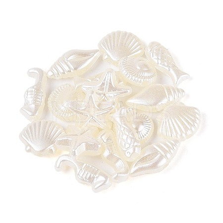 Ocean Theme ABS Plastic Imitation Pearl Beads OACR-T030-16M-1