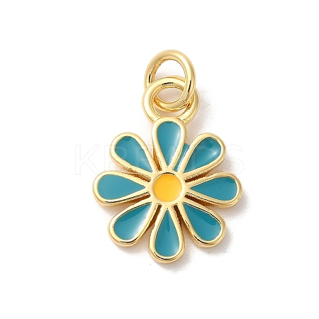 Rack Plating Brass Enamel Pendants KK-Z056-47G-01-1