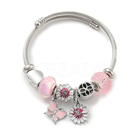 Non-Tarnish 201 Stainless Steel European Bracelet OQ8559-3-1