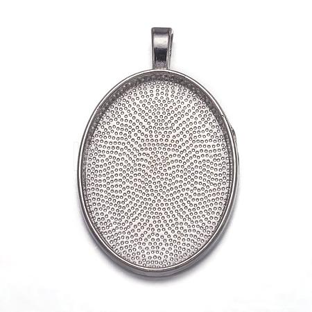 Alloy Pendant Cabochon Settings PALLOY-A15657-N-NF-1