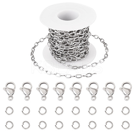 DIY Stainless Steel Paperclip Chains Necklaces Making Kits DIY-TA0011-23P-02-1