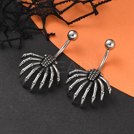 Spider 316 Surgical Stainless Steel Belly Button Rings EJEW-G416-06AS-1