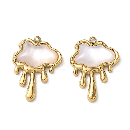 Natural Freshwater Shell Pendants X-STAS-G397-09G-01-1