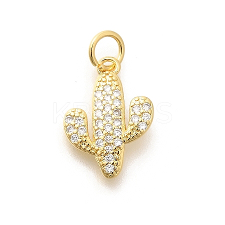 Brass Micro Pave Clear Cubic Zirconia Pendants KK-L225-032G-1