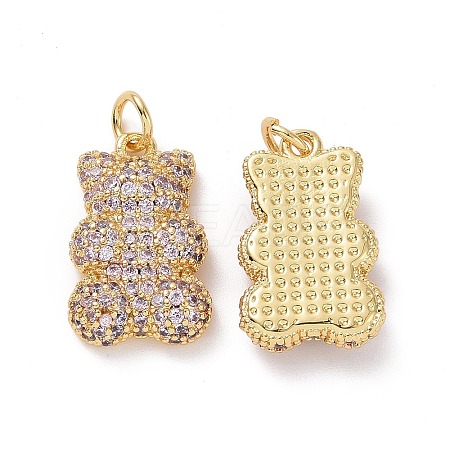 Brass Micro Pave Cubic Zirconia Pendants ZIRC-F134-23G-04-1