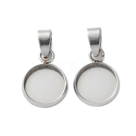 304 Stainless Steel Pendant Cabochon Settings STAS-L282-010P-03-1