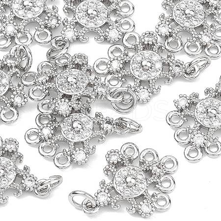 SHEGRACE Brass Pave Clear Cubic Zirconia Flower Chandelier Components Links XGRQ29316-393P-1