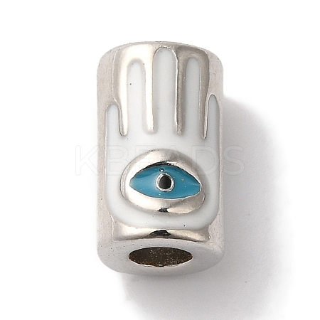 Rack Plating Brass Enamel Beads KK-U019-01P-02-1