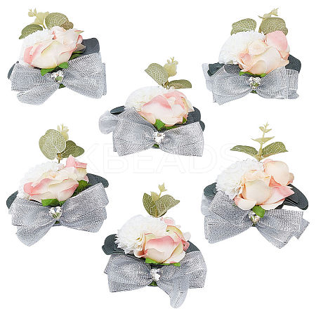Silk Cloth Silk Ribbon Wrist Corsage AJEW-WH0277-62A-1