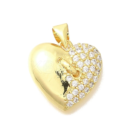 Brass Micro Pave Clear Cubic Zirconia Pendants KK-M297-26G-1