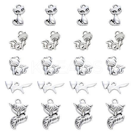 100Pcs 5 Style Tibetan Style Alloy Pendants PALLOY-SC0003-96-1