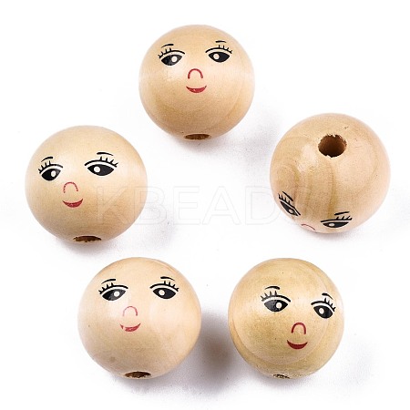 Unfinished Natural Wood Beads WOOD-T019-31-A-18mm-1