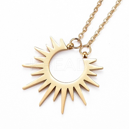 Ion Plating(IP) 304 Stainless Steel Pendant Necklaces LS-NJEW-Z007-01G-1