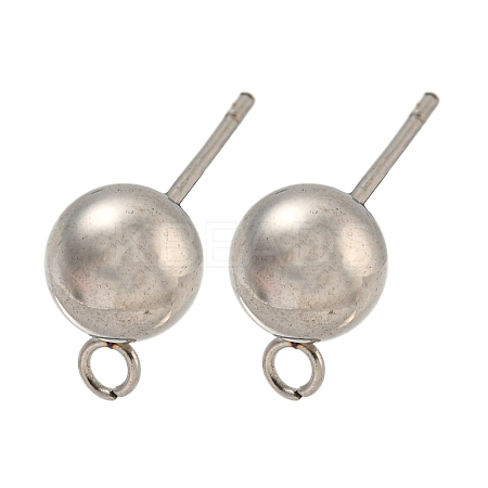 Non-Tarnish 304 Stainless Steel Stud Earring Findings STAS-O004-10E-P-1