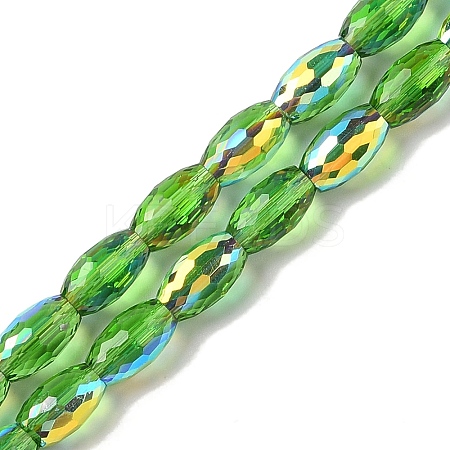 AB Color Plated Transparent Electroplate Beads Strands EGLA-H104-05E-1